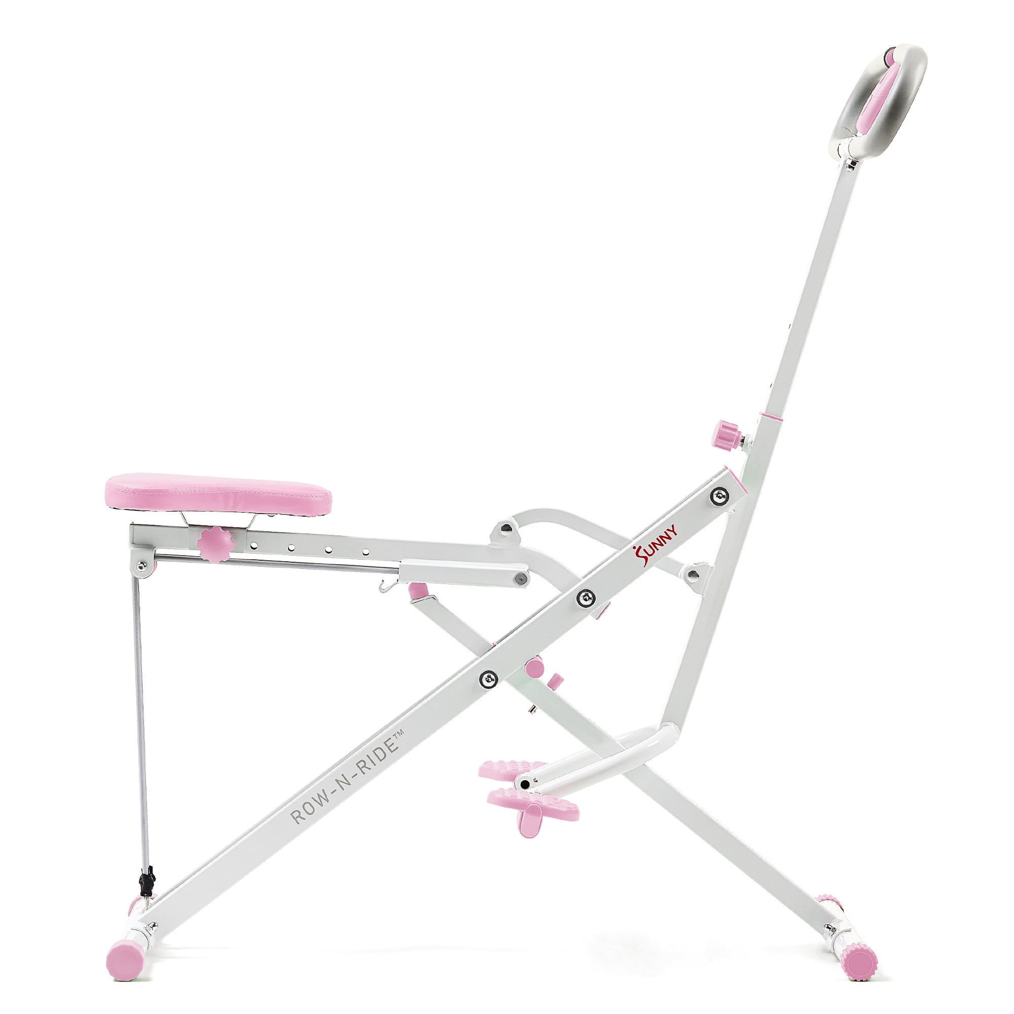 Sunny Health & Fitness SMART Upright Row-N-Ride® Squat Assist Exerciser in Pink w Free SunnyFit App via Bluetooth - P2100