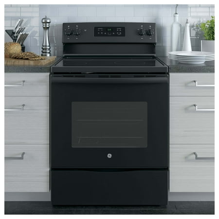 GE - 5.3 Cu. Ft. Freestanding Electric Range with Self-cleaning - Black