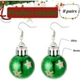 thumbnail image 3 of 8 Pairs Christmas Earrings Red Green Ball Earrings Colorful Snowflake Star Light Bulb Earrings Fashion Xmas Festive Holiday Earrings Ball Ornament Dangle Earring for Women Colorful, 3 of 7