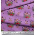 thumbnail image 2 of Soimoi Tissu Crêpe en polyester Violet Tissu Imprimé Animal Cerf 1 Yard 42 Pouces de Large, 2 of 3