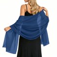 thumbnail image 5 of Scarf for Women Solid Chiffon Shawl Wraps Lightweight Sheer Scarf Stole for Wedding Evening Party Formal Dress Cover Up, 5 of 8