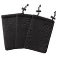 thumbnail image 1 of uxcell Nylon Mesh Drawstring Bag, 5 x 3.5 Inch Small Storage Pouch String Bags for Mini Stuff MP3 Charger Earphone Key, 3pcs Travel Kit Organizer for Lipstick Cosmetic Jewelry, Black, 1 of 6