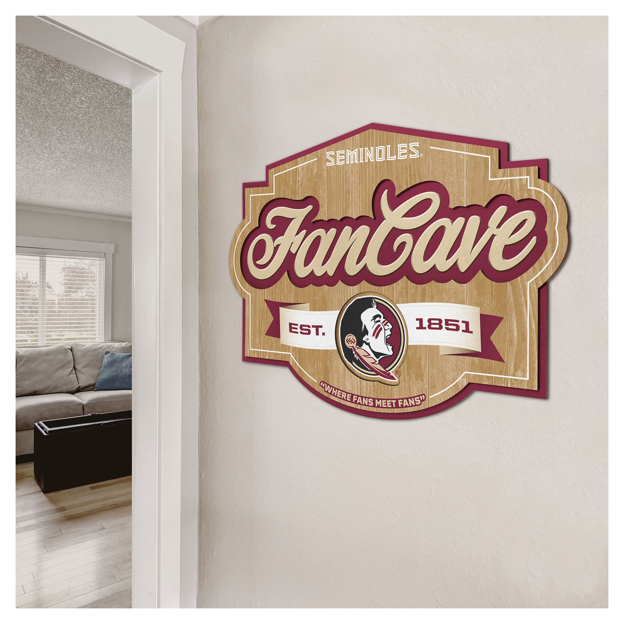 IDNA Florida State Seminoles 12.5" x 17" Fan Cave Sign