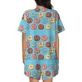 thumbnail image 3 of Bingfone Cute Donut Print Pajamas Sets for Women Soft Short-Sleeved Pjs with Lounge Shorts Two Piece Sleepwear, 3 of 8
