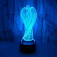 thumbnail image 3 of YSITIAN 3D Angel Wing Night Light Lamp Illusion Night Light 7 Color Changing Touch Switch Table Desk Decoration Lamps Gift YT-7374, 3 of 6
