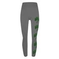 thumbnail image 4 of lcziwo Today's Lightning Sales, Women's St Patricks Day Running Leggings Shamrock Clover Print Soft Stretchy Yoga Pants High Waisted Tummy Control Tight Pants Gray XXL, 4 of 5