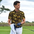 thumbnail image 3 of Polo Shirts for Men, palm tree yellow Cuteness Casual Mens Polo Shirts Short Sleeve Button Down Classic Mens Golf Polo Shirts, 3 of 7