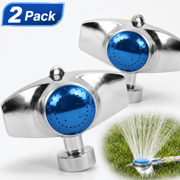 2 Pcs Sprinklers for Yard, 360 Degree Lawn Sprinkler Circle Pattern Garden Water Sprinklers for Lawns,Large Area Coverage Lawn Irrigation System , Yard Sprinkler for Lawns Coverage Up to 30FT Blue