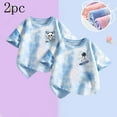 thumbnail image 3 of Tie Dye Shirt Kids 2 Piece Girls Cute Summer Tops Casual Graphic Tees Short Sleeve Cotton T-Shirt Cute Summer Clothes, Blue, 10 Years, 3 of 3