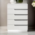 thumbnail image 6 of BenJara Ara 49 Inch Tall Dresser Chest, 5 Drawers, Crystal Accents, Glossy White, 6 of 6