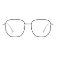 thumbnail image 2 of Gafas con montura de metal que cambian de color para mujer, de color azul en polvo y gris tipo tableta, aptas para miopía, montura grande, montura de cara delgada, 2 of 6