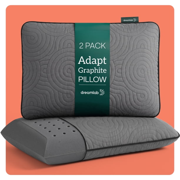 Almohada de memory foam Dreamlab Graphite Pillow 2 Pack Tamaño King Size 80 x 40 x 11.5 cm