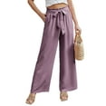 thumbnail image 3 of Anygrew Women Casual Wide Leg Pants High Waisted Business Work Casual Pants Loose Flowy Beach Palazzo Pants, 3 of 5