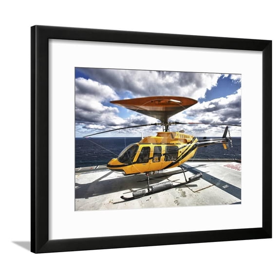 A Bell 407 Utility Helicopter On the Helipad of An Oil Rig, Framed Art Print Wall Art by Stocktrek Images Sold by Art.Com