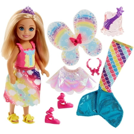 Barbie Rainbow Cove Chelsea Dress Up Doll with 3-Themed Outfits