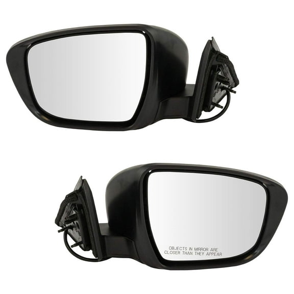TRQ Mirror Power Smooth Black Pair Set of 2 for Nissan Rogue New MRA09036