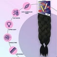 thumbnail image 3 of Pre-Stretched Braidingâ€“ 48 Inch .. Long Unfolded â€“ 6 .. Bundles Total â€“ Xpression .. 100% Kanekalonâ€“ TZ Braid .. Hair Extensions â€“ Pre-Cut .. and Pre-Combed Synthetic Hair .. (1B), 3 of 3