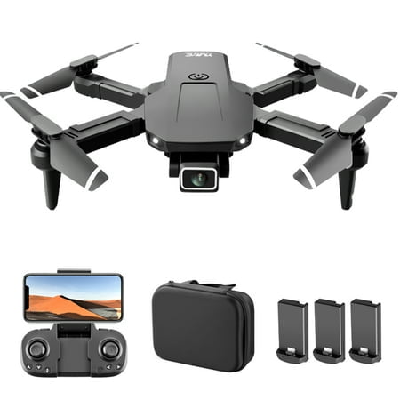 APPIE S68 RC Drone avec Double Caméra 4K / Mini Wifi FPV Folding Quadcopter pour Enfants / Contrôle du Capteur de Gravité / Mode Sans Tête / Geste Photo Vidéo / Batterie Bad & 3