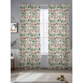 thumbnail image 2 of Vintage Flowers Sheer Curtains 108 Inch Length 2 Panels Set Window Treatments, Spring Pink Green Floral Country Leaves Birds Rod Pocket Semi Curtains for Living Room/Bedroom/Kitchen, 104"W x 108"L, 2 of 7
