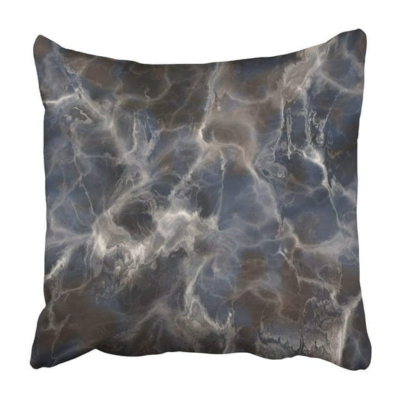RYLABLUE Black Geometric Marble The Cut Mineral Rock Blue Abstract Architecture Macro Material Pillowcase 16x16 inch