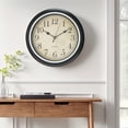 thumbnail image 2 of REGALWOVEN Wall Clocks, Battery Operated Silent Non-Ticking Wall Clock Rustic Style Decorative for Kitchen Living Room Home Office Black-2 12 Inch, 2 of 6