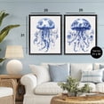 thumbnail image 3 of Funky Florals Toile Jellyfish 2 Piece Black Framed Floater Canvas Set, design by Lettered and Lined, 3 of 9