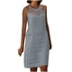 thumbnail image 2 of ICHUANYI Clearance Women's Fashion Round Neck Loose Sleeveless Solid Knee-High Dress Long Dress(Gray, S) ICHUANYI WER2023081002827, 2 of 5