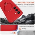 thumbnail image 6 of KOMI for Galaxy S25 Case with Stand, Slim Liquid Silicone Phone Cases for Samsung Galaxy S25 Compatible with MagSafe, Full Camera Protection Magnetic Kickstand Case for Samsung S25, Red, 6 of 9