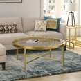 Evelyn&Zoe Contemporary Round Coffee Table with Glass Top