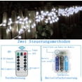 thumbnail image 4 of Columna de iluminación exterior de 12 m, cortina exterior de iluminación de 100 LED, decoración interior, iluminación navideña, control remoto, boda, ventana, balcón, fiesta en el jardín, 4 of 6