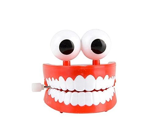 CHATTERING TEETH wind up toy dentures retro classic Novelty Gag Gift SALE! 