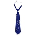 thumbnail image 6 of HOWPAY Ties for Women Men Necktie Pre-Tied with Metal Chain Accessories Solid Color Adjustable Necktie for Uniform School Party Wedding Blue, 6 of 6