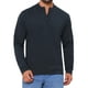 thumbnail image 1 of SUÉTER DE PULLOVER DE CUELLO ALTO PARA HOMBRE INSPIRE CHIC, DE COLOR SÓLIDO, CON CREMALLERA DE CUARTO, SUÉTER DE POLO DE PUNTO, TAMAÑO L, AZUL OSCURO, 1 of 5