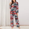 thumbnail image 2 of Pajama Sets for Women 2 Pcs, Artistic Pipe Skull Button Down Long Sleeve Sleepwear Lounge PJ Sets, 2 of 6