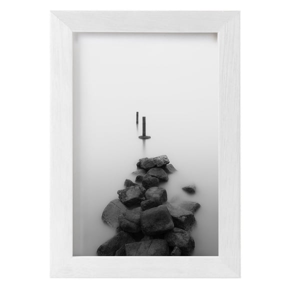 Besly 11x17 Picture Frames White Wooden Picture Frame Poster Frame for Wall Hanging and Home Decoration-White