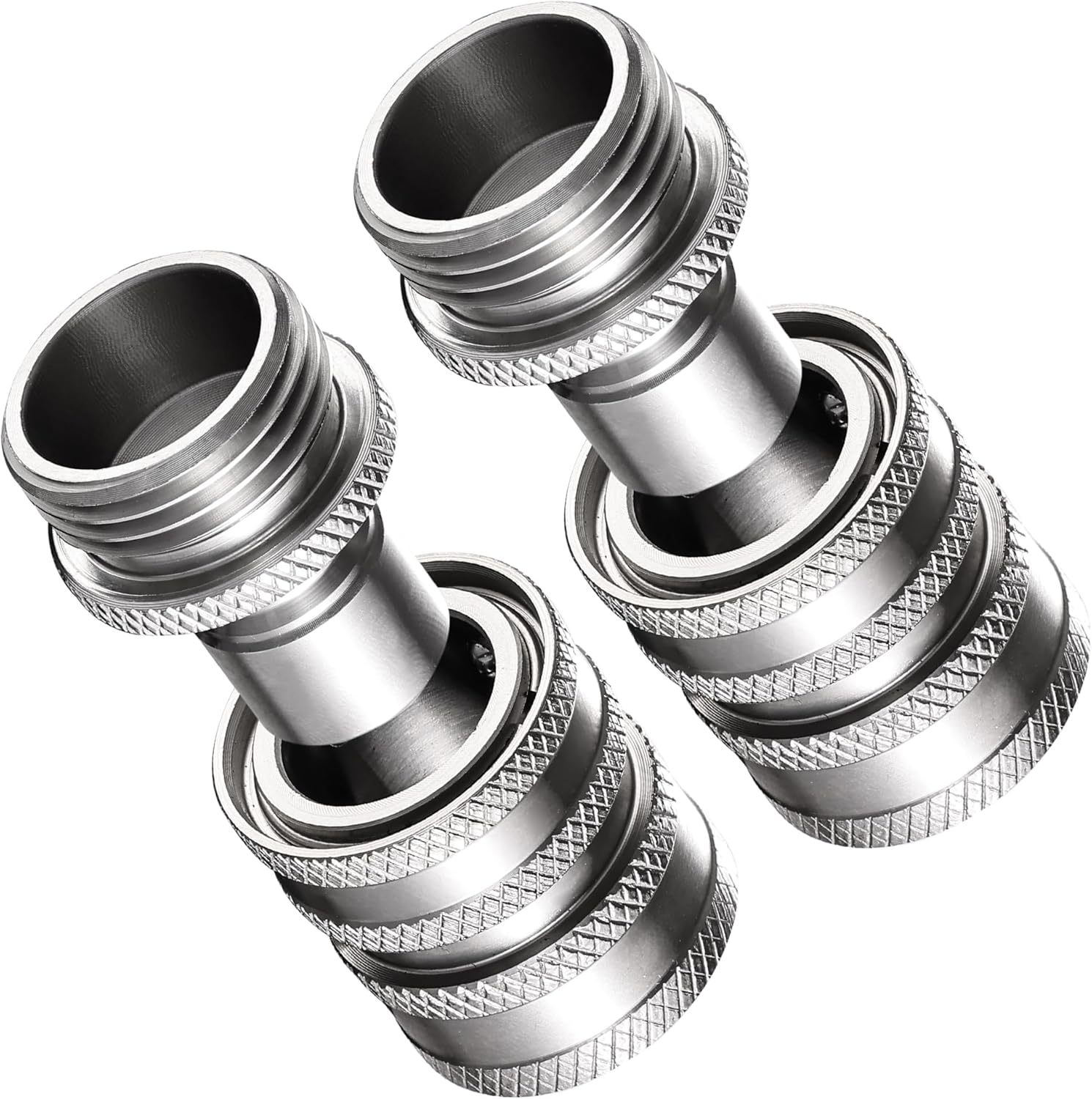 HRTGFD-Garden Hose Quick Connect Fittings, 3/4" Thread Stainless Steel Water Hose Quick Connect Set, 4PCS Garden Hose Connector Set Great for RV or Pressure Washer
