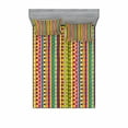 thumbnail image 2 of Ambesonne Retro Fitted Sheet & Pillow Sham Set, Colored Abstract Stripes, Twin, Multicolor, 2 of 3
