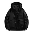thumbnail image 2 of Wutalume Unisex Solid Color Outdoor Workwear Casual Loose Zipper Pocket Warm Long-Sleeved Jacket, Water-Resistant and Windproof, Ideal for Hiking, Work,Black L, 2 of 4