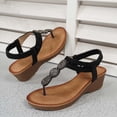 thumbnail image 7 of Fiaer Platform Wedge Sandals for Women Fashion Summer Boho Rhinestones Gladiator Open Toe Low Heel Sandals Lightweight Outdoor Sandals Black 7.5, 7 of 7