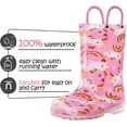 thumbnail image 6 of Kushyshoo Kids Pink Rainbow Unicorn Rain Boots Waterproof Light up Girls Boots with Handles 3M, 6 of 6