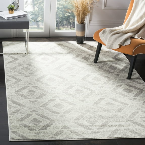 SAFAVIEH Skyler Salim Geometric Area Rug, Ivory/Grey, 6'7" x 6'7" Square
