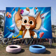 thumbnail image 3 of Bandera con gráfico de anime Gizmo Monster de G-Gremlins para sala de estar, dormitorio, decoración del hogar, pancarta artística, 3 of 5