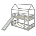 thumbnail image 6 of Aukfa Twin over Twin Bunk Bed with Slide, Floor Bunk Bed for Kids, Boys and Girls, House Top, Wooden - Gray, 6 of 8