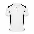 thumbnail image 5 of Hesxuno Men Henley T-Shirts Waffle Knit 3 Button Tops Color Block Short Sleeve Tees Lightweight Collarless Casual Workout Shirts White L, 5 of 5