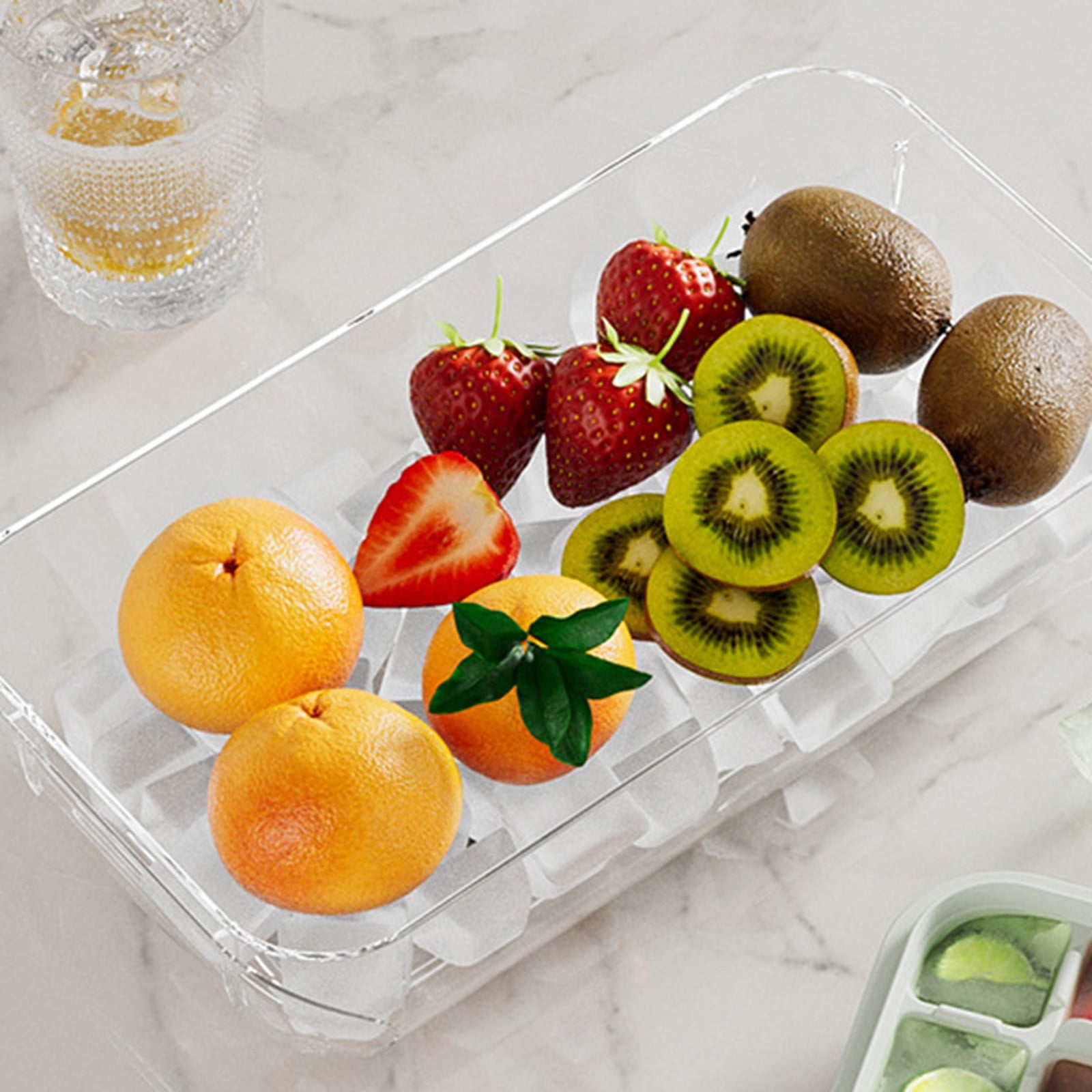Tray With Lid Large Capacity Silicone Ice Maker For Ice And Cubes Small Ice Container for Freezer Large Ice Cubes Tray Silicone Big Ice Cubes Silicone Silicone Milk Tray Ice Pack Cubes Sheets Pellet