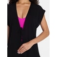thumbnail image 3 of Time and Tru Women's Tie Front Coverup, Size S/M, Black Soot, 3 of 4
