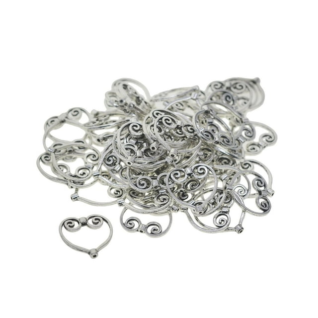 50 piezas de Dijes de corazón Macarena colgante de cuentas de corazón Vintage de aleación de Zinc