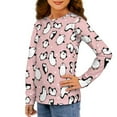 thumbnail image 2 of Jiueut Pink Penguins T Shirts for Kids Girls Long Sleeve Shirts Pullover Jumper Size 15-16 T Casual Wear Lightweight Autumn Tops for Teen Girls Trendy Sweatshirts Clothes, 2 of 7