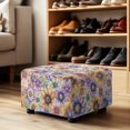 thumbnail image 4 of Xixirimido Vintage Boho Mandala Pattern Stretch Ottoman Cover Rectangle Footstool Slipcover Folding Storage Stool Protector Nonslip Footrest Ottoman Cover with Elastic Bottom, Small, 4 of 7