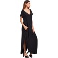thumbnail image 1 of Women's V Neck Side Pockets Split Hem Beach Long Maxi Dress, 1 of 6